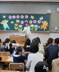入学式後の教室の様子２組
