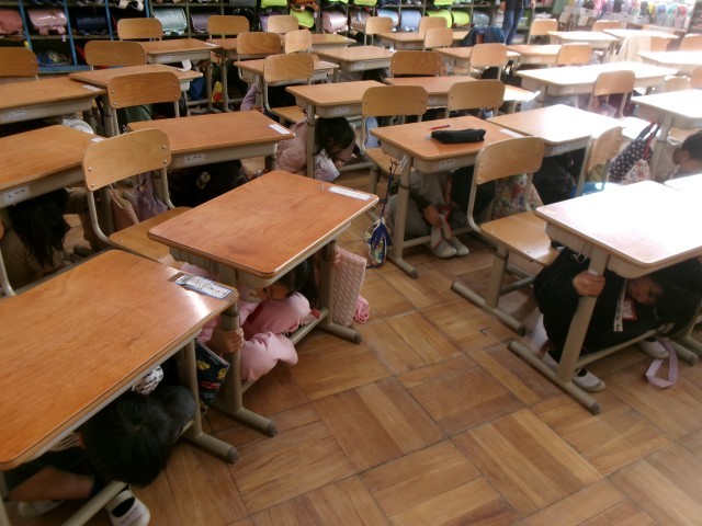 放送を聞いて素早く一時避難行動をとりました。