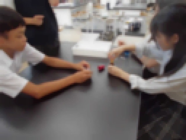 糖に反応し色が変わった様子