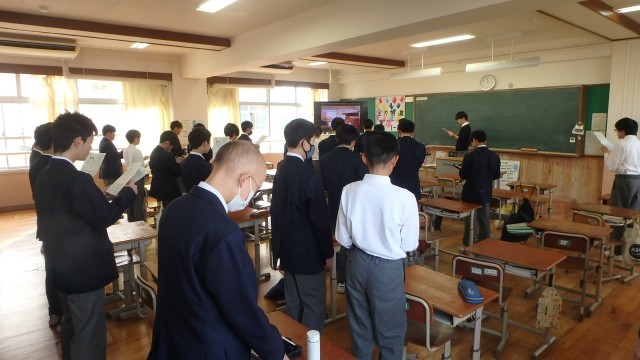 ３年生を送る会の練習風景