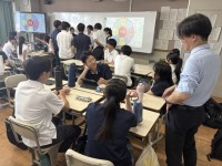 出発前の打合せ・くじ引き