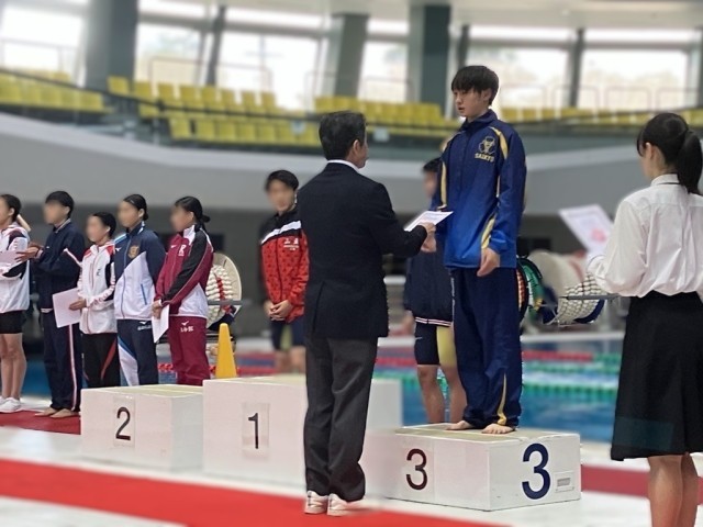 高校総体　男子100m平泳ぎ第3位