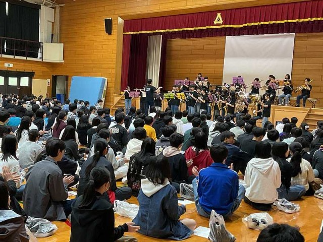 吹奏楽部の紹介の様子