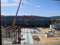 北校舎棟3階からの工事現場の様子